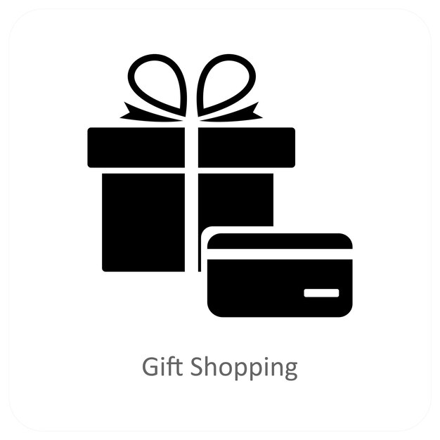 Concepto de regalo y icono de compras