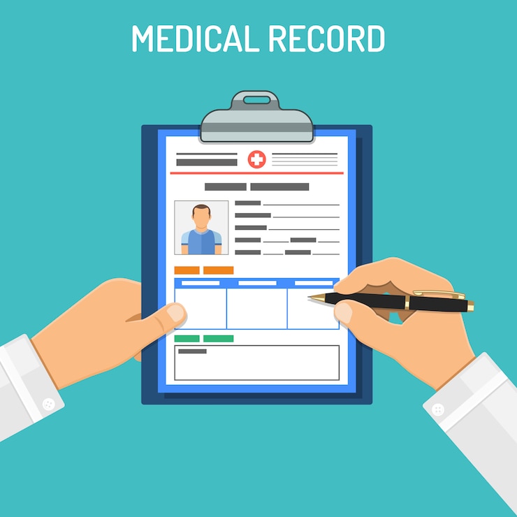 Vector concepto de registro médico