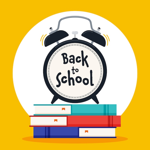 Concepto de regreso a la escuela decorativo con varios diseños planos de papelería escolar
