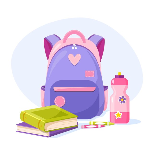 Concepto de regreso a la escuela con útiles educativos coloridos