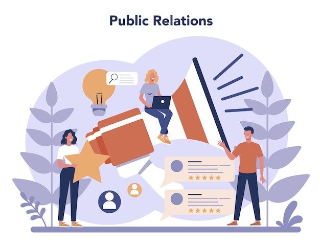 Concepto de relaciones públicas en diseño plano