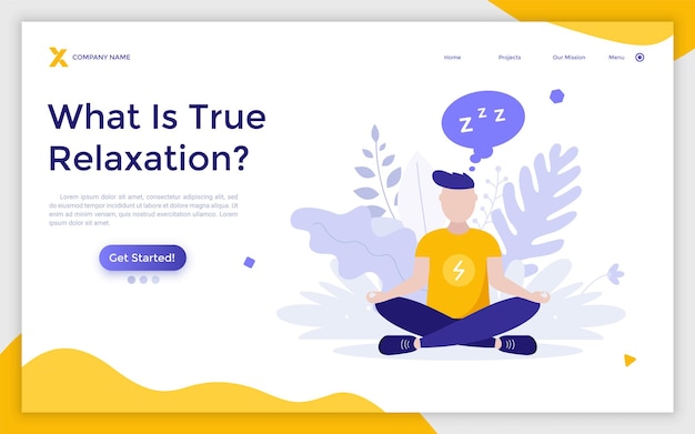 Concepto de relajación, atención plena, meditación, práctica de enfoque mental, descanso y recarga.