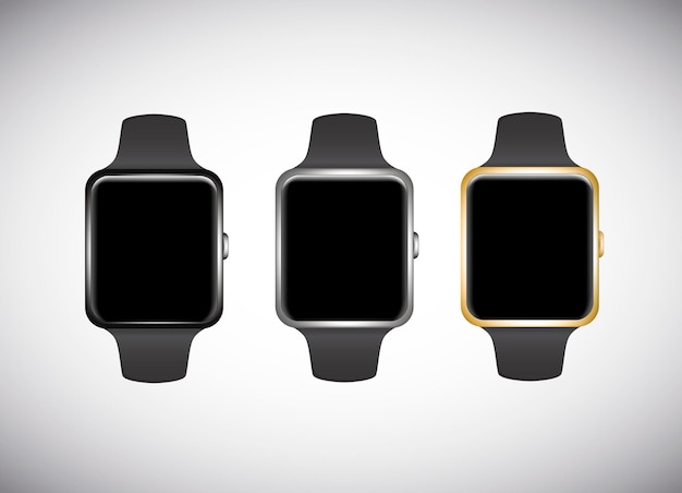 Concepto de reloj inteligente aislado en fondo blanco Ilustración vectorial