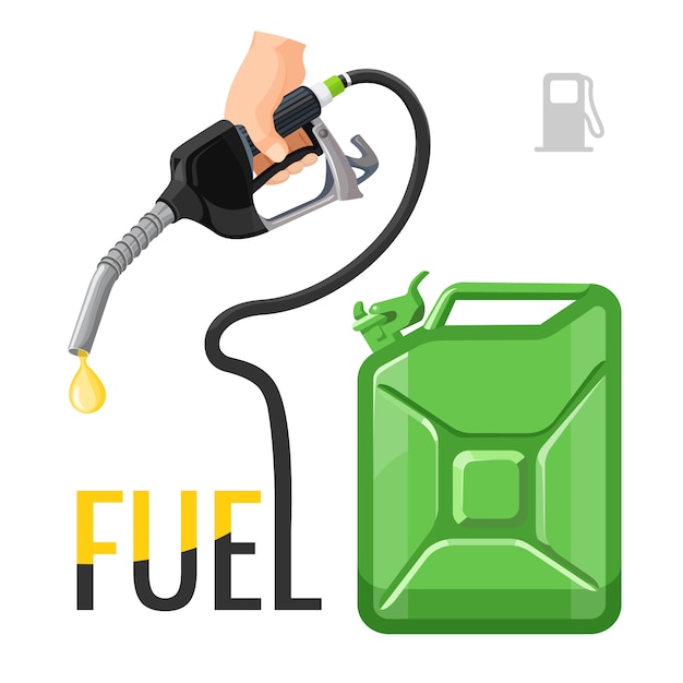 Vector concepto de repostaje de combustible.