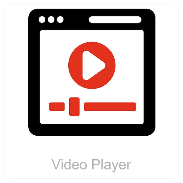 Concepto de reproductor de video y icono educativo