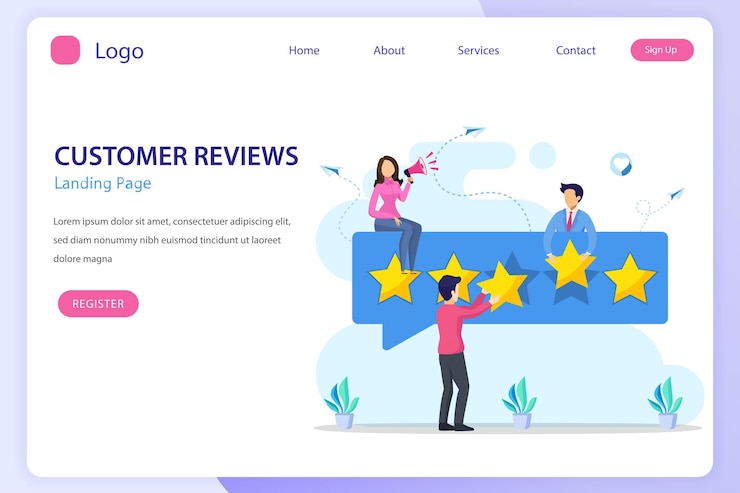 Vector concepto de reseñas de clientes experiencia de reseñas en línea o vector de notificaciones de calificación de estrellas de comentarios