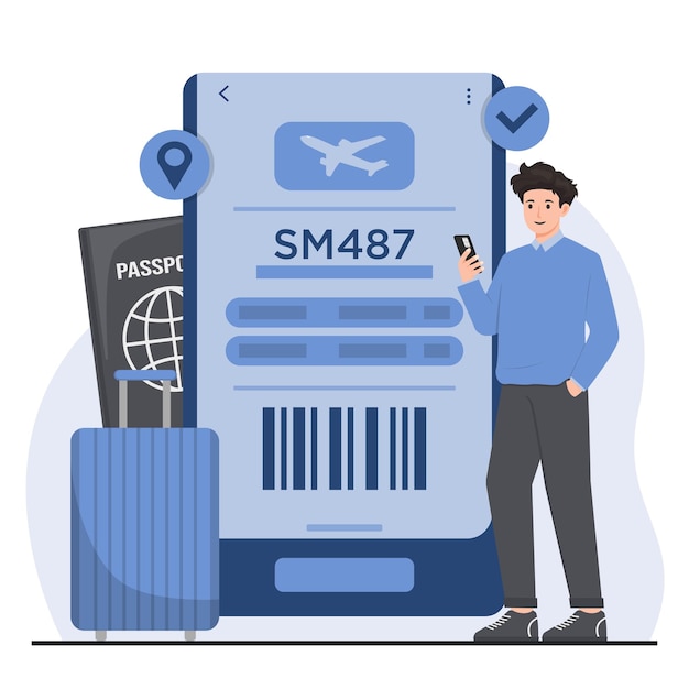 Concepto de reserva de vacaciones de viaje con reservas de hoteles y billetes de avión para unas vacaciones perfectas