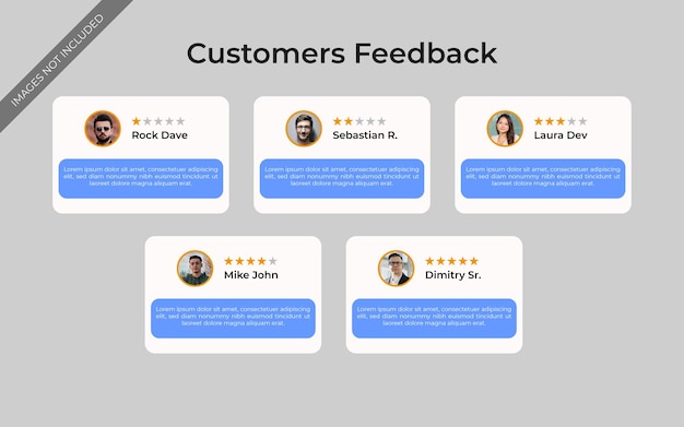 Concepto de retroalimentación del cliente plano orgánico o revisión del cliente o burbuja testimonial