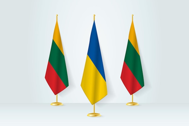 Concepto de reunión entre Ucrania y Lituania