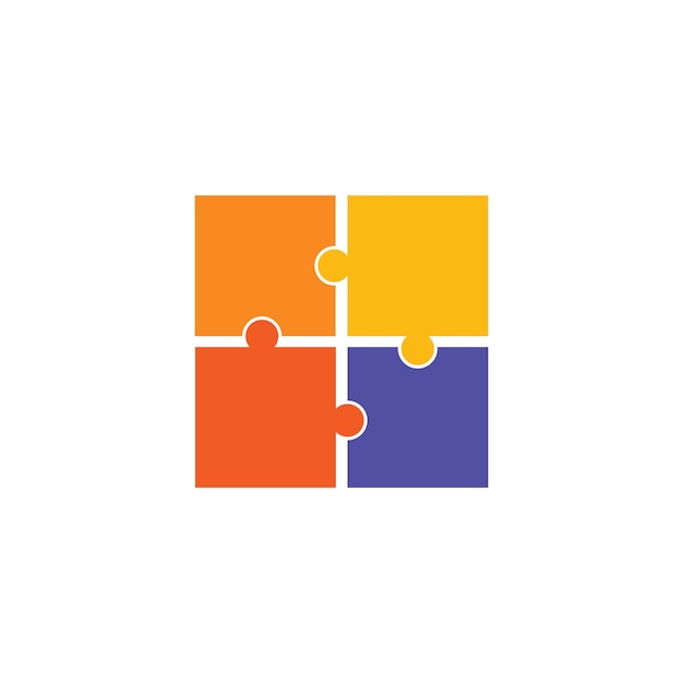 Concepto de rompecabezas vectorial icono de color o elemento de logotipo