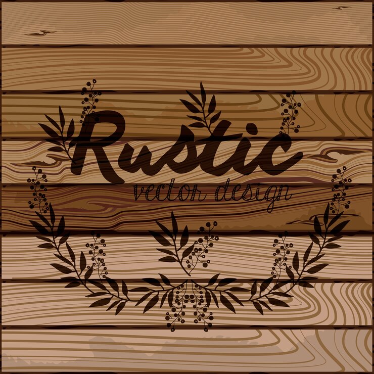 Vector concepto rústico sobre diseño de fondo de madera
