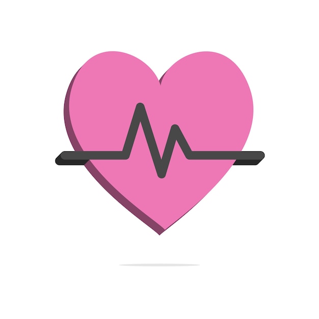 Vector concepto de salud cardíaca 3d en estilo de dibujos animados mínimo