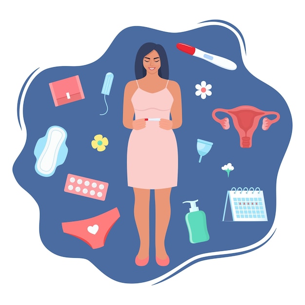 Concepto de salud de la mujer período de menstruación útero femenino sistema reproductivo