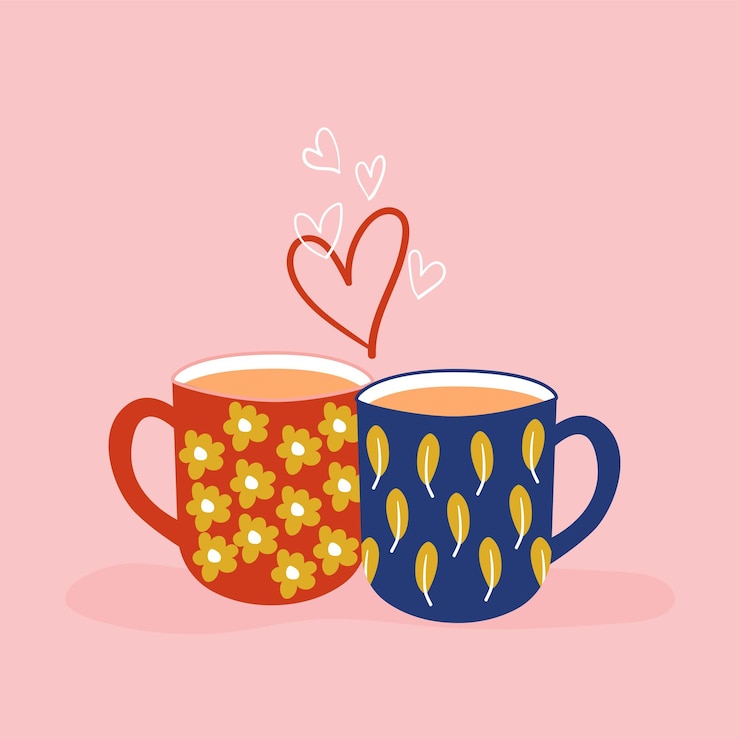 Vector concepto de san valentín con corazones y copas de moda ilustración