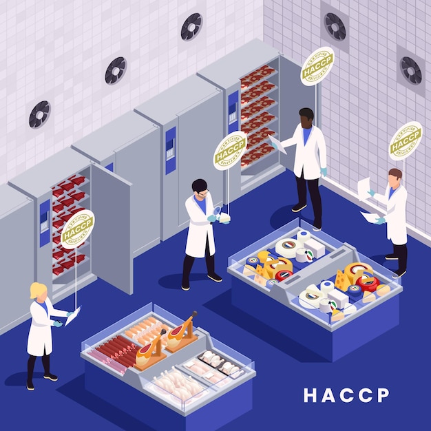 Vector concepto de seguridad alimentaria haccp