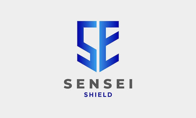 Concepto de seguridad del emblema del vector inicial del logotipo