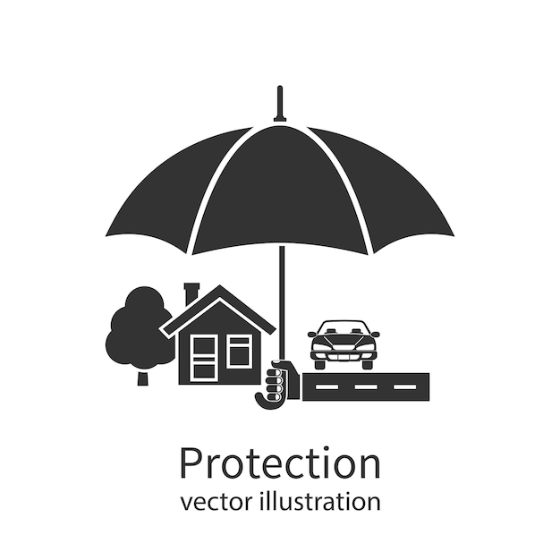 Vector concepto de seguridad de la propiedad