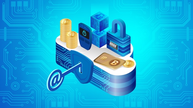 Concepto de seguridad del sistema financiero en la nube.