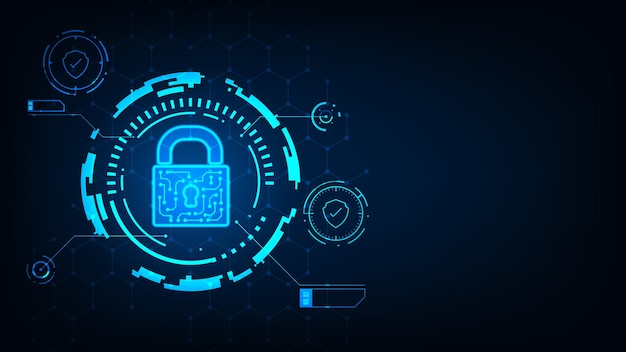Concepto de seguridad tecnológica bloqueo concepto de seguridad cibernética Protección de la red de datos