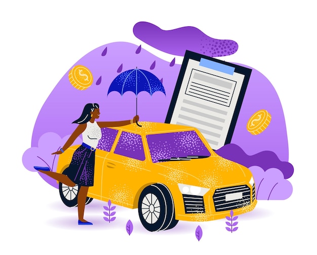 Concepto de seguro de automóvil
