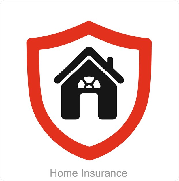 El concepto de seguro de hogar y icono de casa