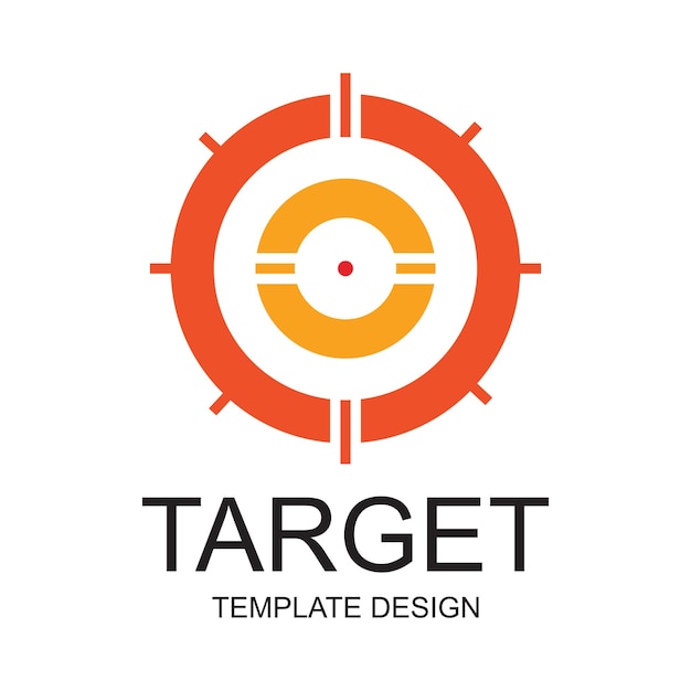 Concepto sencillo de diseño de logo de destino Vector Premium