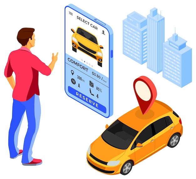 Concepto de servicio de coche compartido