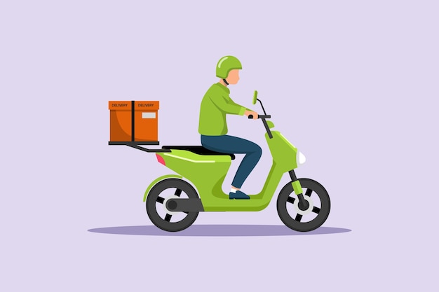 Concepto de servicio de entrega Ilustración vectorial plana de colores aislada
