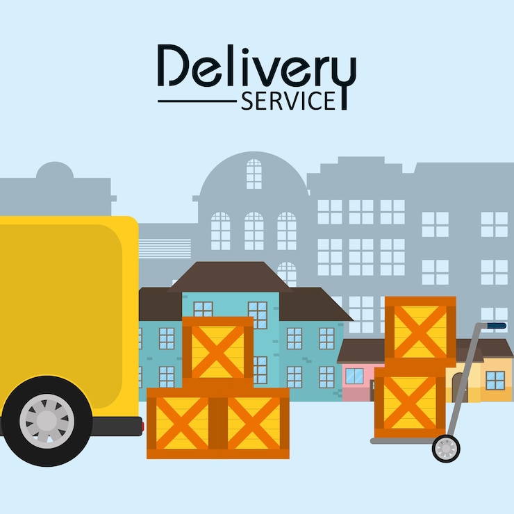 Vector concepto de servicio de entrega y logística