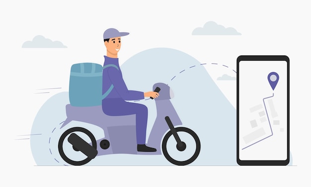 Concepto de servicio de entrega Servicio de entrega en camino Para la página de destino