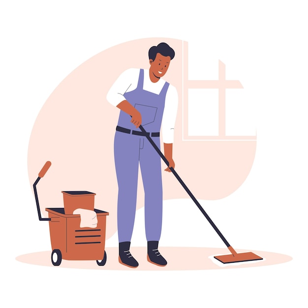 Concepto de servicio de limpieza profesional en el hogar