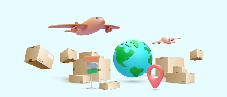 Vector concepto de servicio de paquetería de entrega en línea en estilo realista ilustración vectorial
