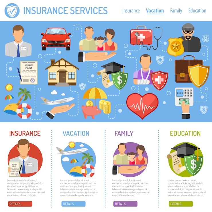 Vector concepto de servicios de seguros