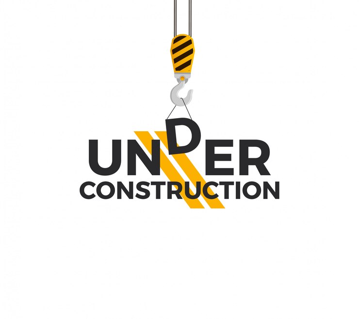 Vector bajo el concepto de signo de construcción con gancho de grúa y bajo el subtítulo de construcción. aislado sobre fondo blanco ilustración