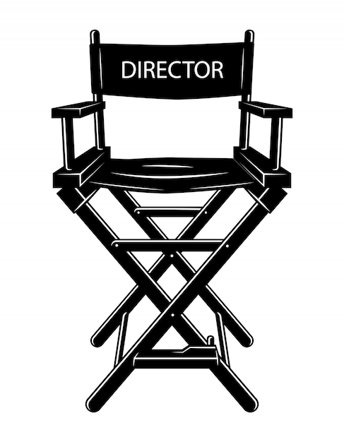 Vector concepto de silla de director de cine monocromo vintage