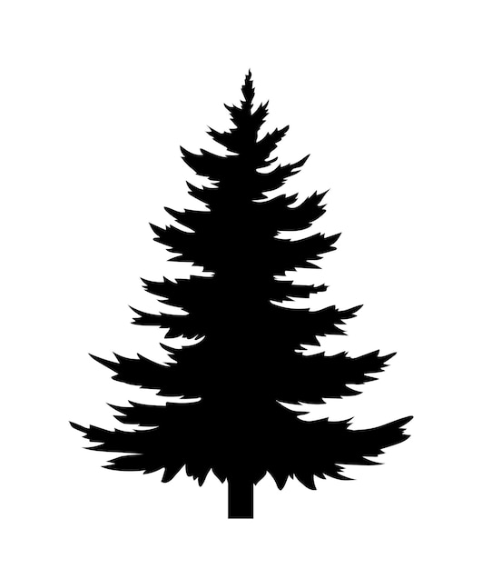 Concepto de silueta de árbol de pino creatividad minimalista y arte con pegatina de árboles de navidad para redes sociales