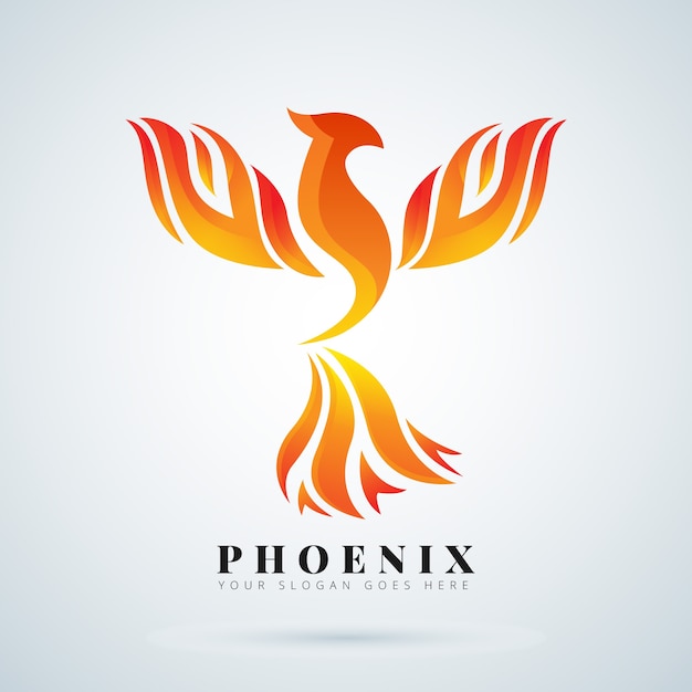 Concepto de símbolo del logo de phoenix