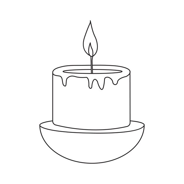 concepto de símbolo de vela de relámpago de una línea continua y diseño de ilustración de arte vectorial de silueta