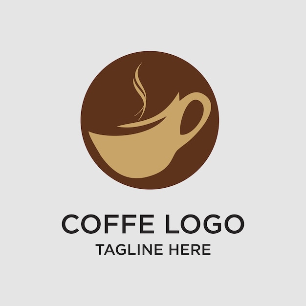 Concepto simple de diseño de logotipo de café Vector Premium