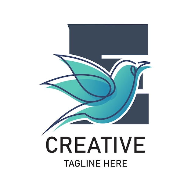Concepto simple de diseño de logotipo de letra Vector Premium