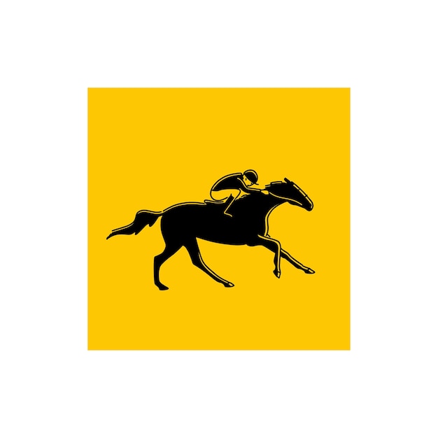 Concepto simple de logotipo de carreras de caballos