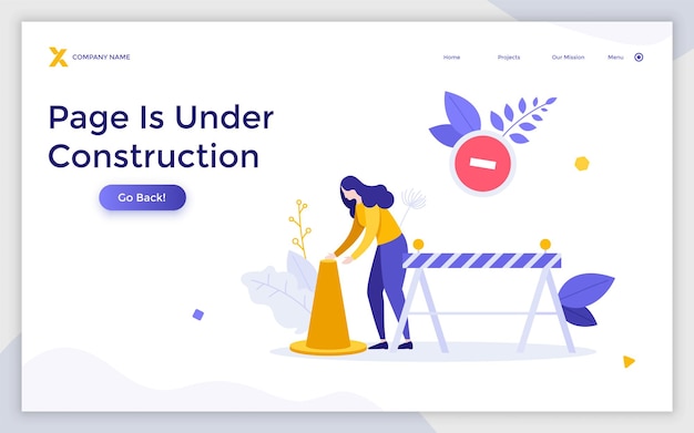 Vector concepto de sitio web en construcción error 404 mantenimiento de página web de acceso restringido