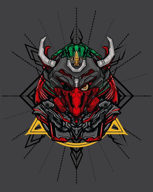 Concepto skull mecha para camiseta e ilustración nft