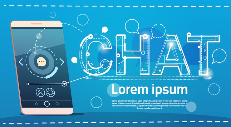 Vector concepto social de la comunicación de la red de la charla elegante del teléfono de la célula