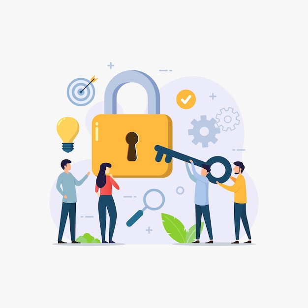 Concepto de solución empresarial para página de destino de diseño web