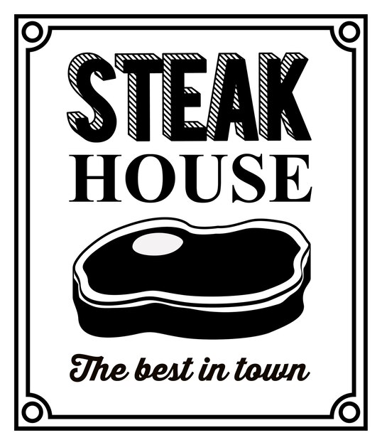 Concepto de steak house con diseño de carne