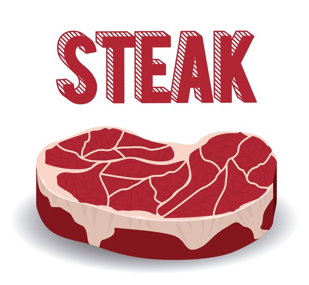 Vector concepto de steak house con diseño de carne