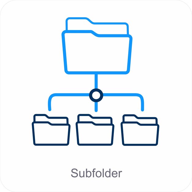 Concepto de subcarpeta y icono de carpeta