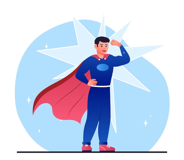 Vector concepto de superhéroe hombre