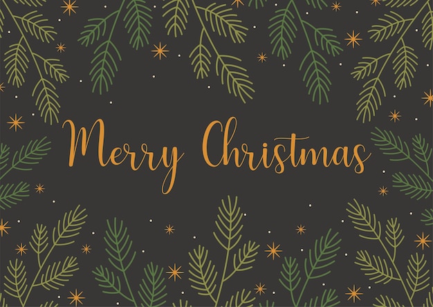 Concepto de tarjeta de felicitación de feliz Navidad con ilustraciones abstractas Vector